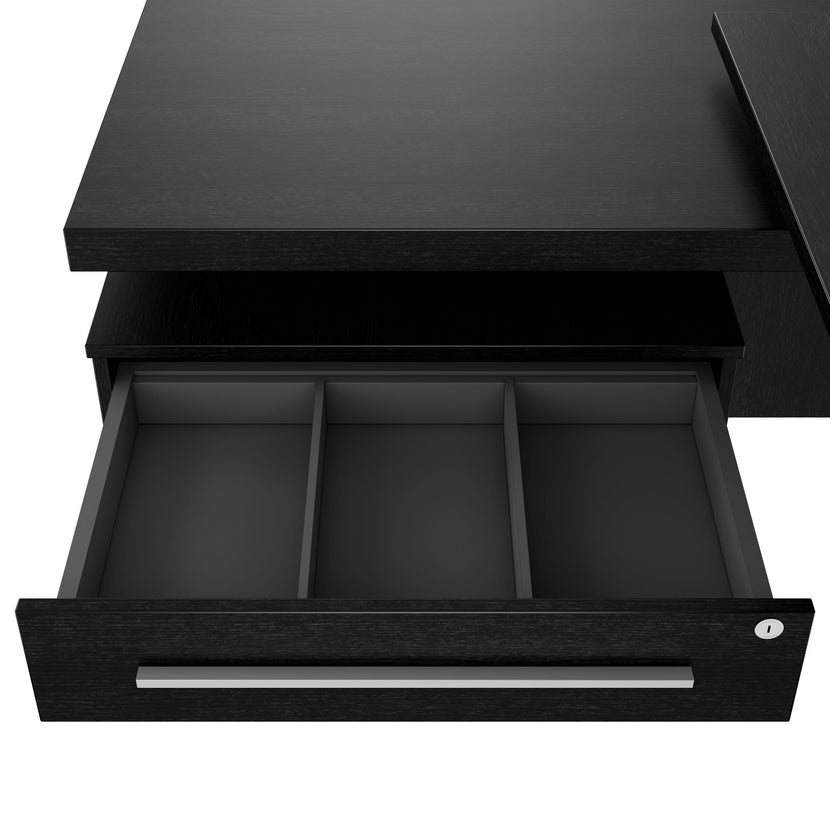 Stratego Chief Desk | 2300 x 1720 mm, basboard intégré, chêne foncé