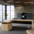 STRATEGO Chefschreibtisch | 2300 x 1720 mm, Integriertes Lowboard, Wildeiche - 3 Thumbnail Image