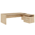 STRATEGO Chefschreibtisch | 2300 x 1720 mm, Integriertes Lowboard, Wildeiche - 1 Thumbnail Image