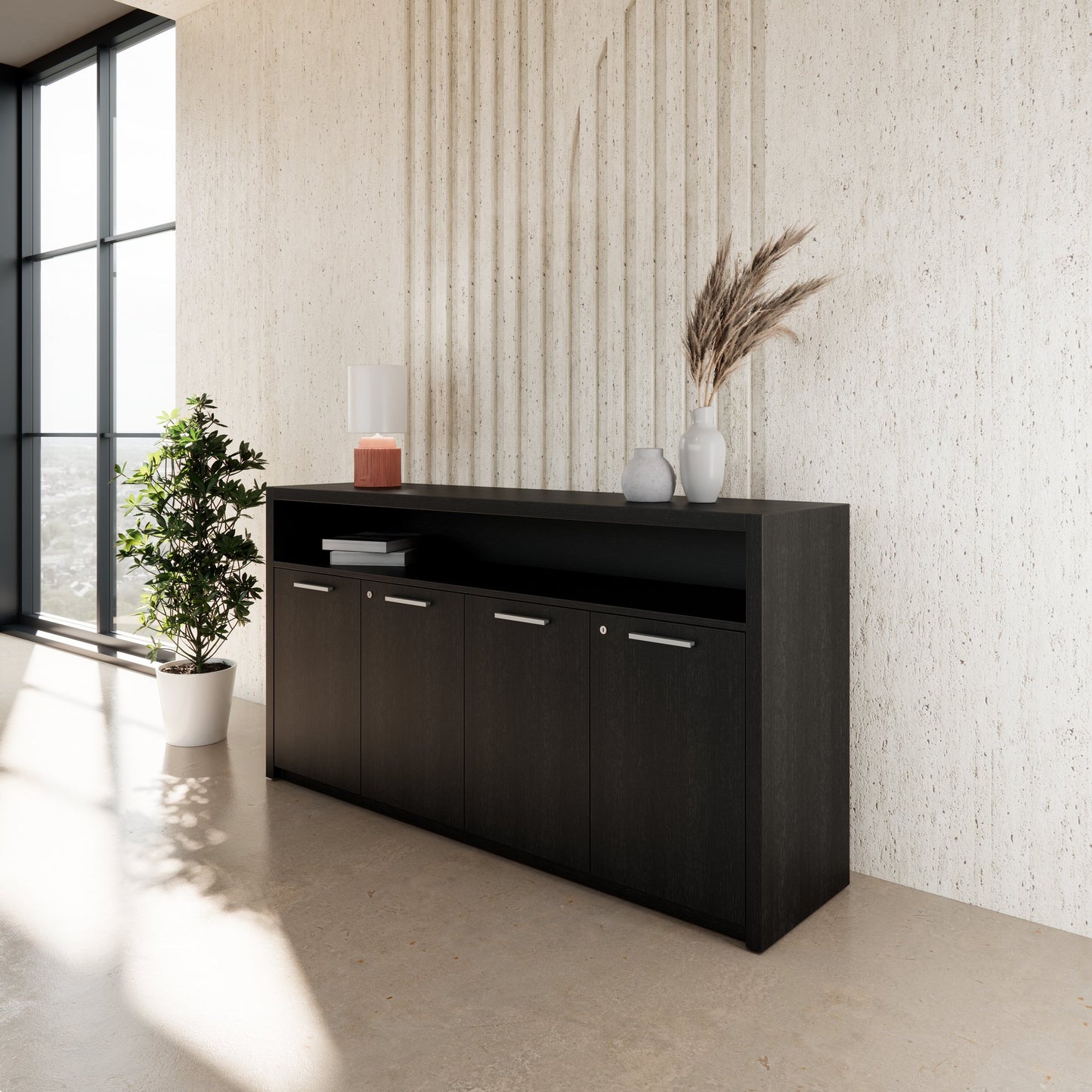 STRATEGO Sideboard | 1680 x 890 mm, Dunkle Eiche