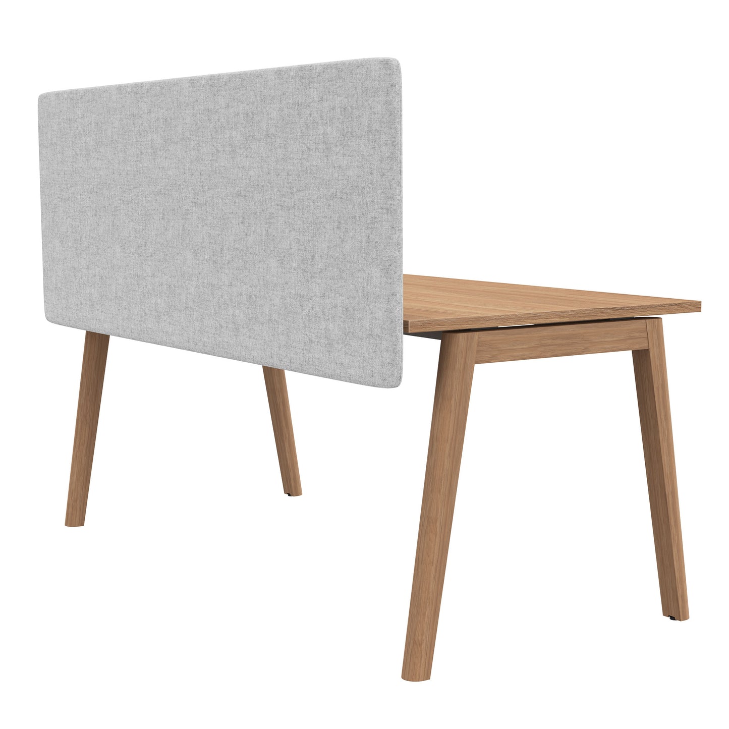 STANLY DESK cloison de table acoustique | 1600 - 1800 mm, insonorisant, revêtement en laine VELITO - gris clair chiné