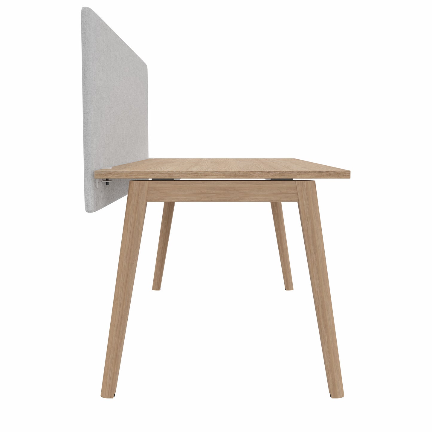 STANLY DESK cloison de table acoustique | 1600 - 1800 mm, insonorisant, revêtement en laine VELITO - gris clair chiné