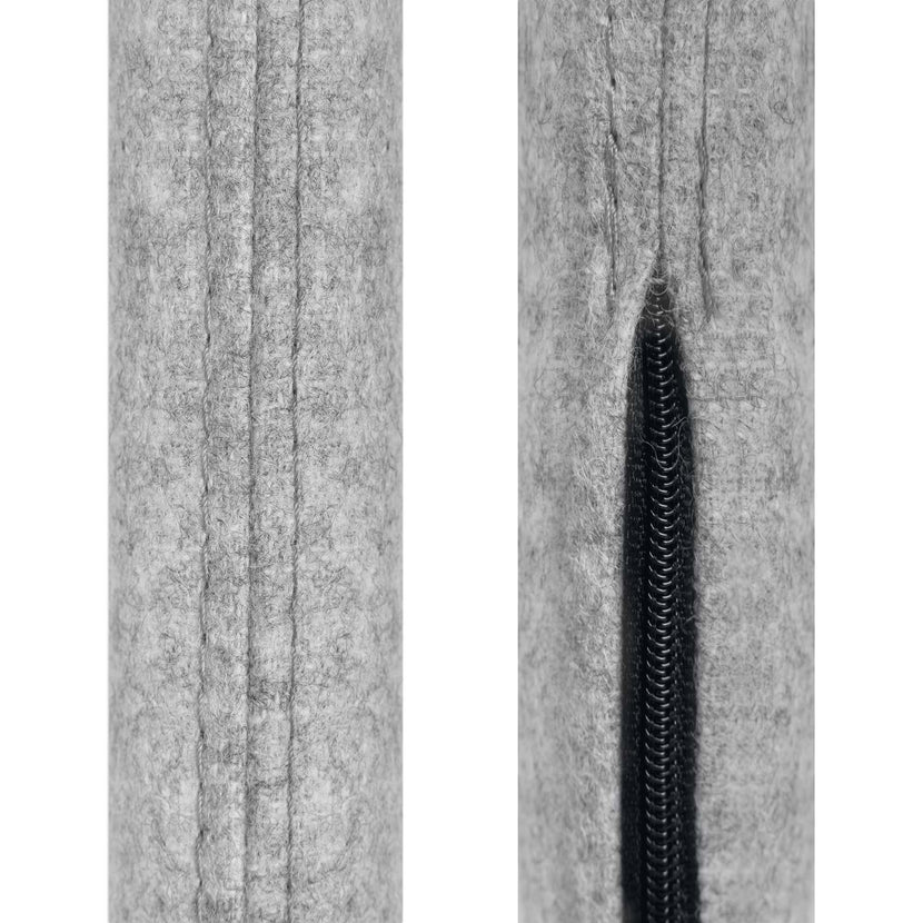 STANLY DESK Akustik-Seitenblende | 600 mm hoch, schallabsorbierend, Wollbezug VELITO - Hellgrau meliert