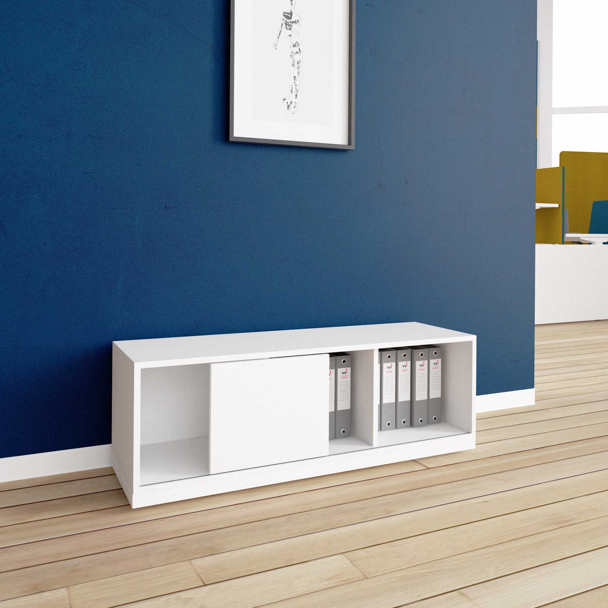 CHOICE Schiebetürenschrank | 1 OH, 1200 x 410 mm, Weiß - 1 Lightbox Main Image
