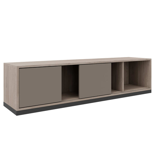 CHOICE Schiebetürenschrank | 1 OH, 1600 x 410 mm, Nordeiche grau / Cubanitgrau