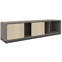 CHOICE Sliding door cabinet | 1 Oh, 1600 x 410 mm, cubanite gray / sand ash