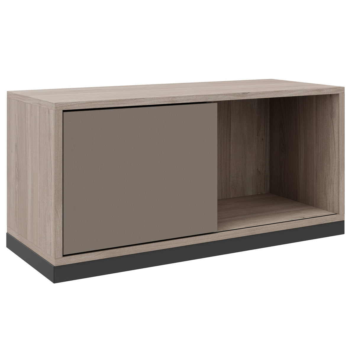 CHOICE Armadio a ante scorrevoli | 1 OH, 800 x 410 mm, rovere nordico grigio / grigio cubanite  - 2 Lightbox Main Image