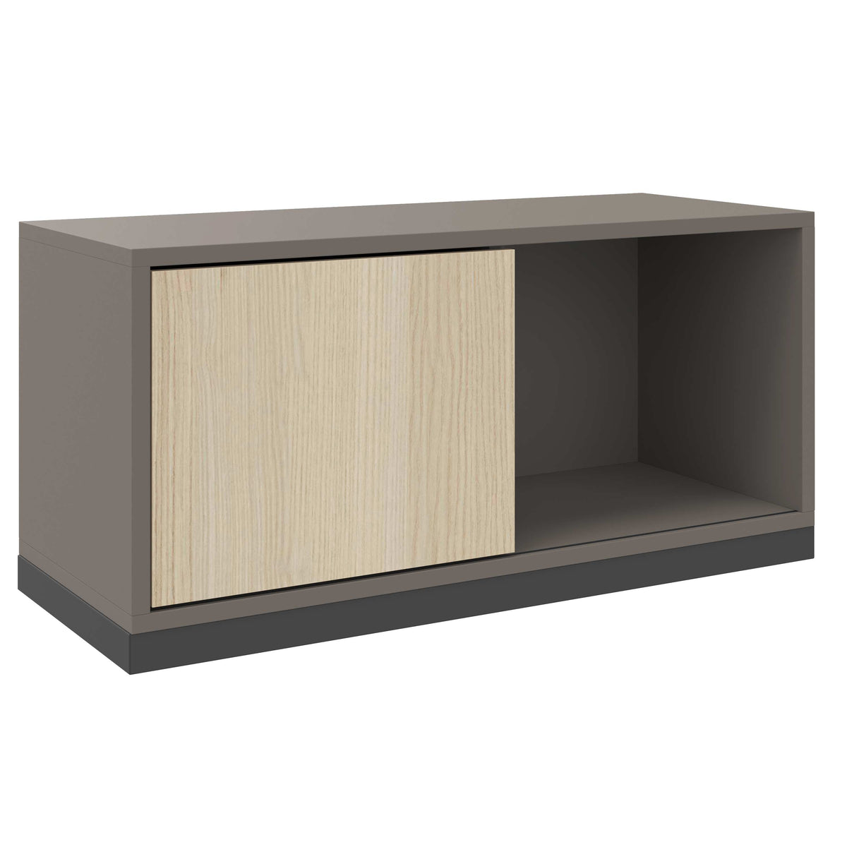 CHOICE Armoire à portes coulissantes | 1 OH, 800 x 410 mm, gris cubanite / chêne sable  - 2 Lightbox Main Image