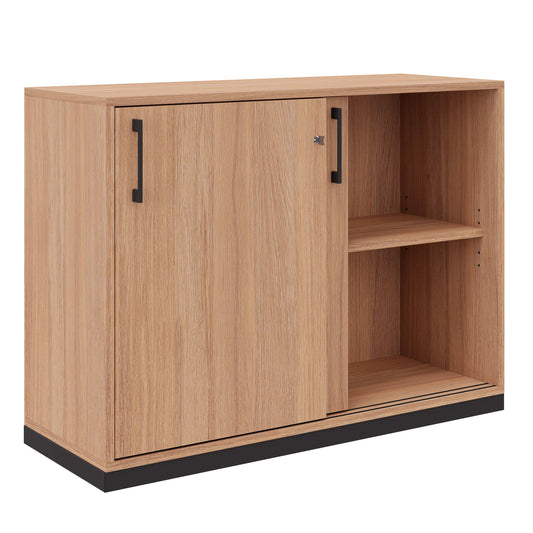 CHOICE Sliding door cabinet | 2 Oh, 1000 x 760 mm, amber oak