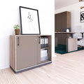 CHOICE Armoire à portes coulissantes | 2 OH, 1000 x 760 mm, gris cubanite / chêne nordique gris  - 1 Thumbnail Image