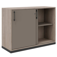 CHOICE Sliding door cabinet | 2 Oh, 1000 x 760 mm, cubanite gray / north oak gray