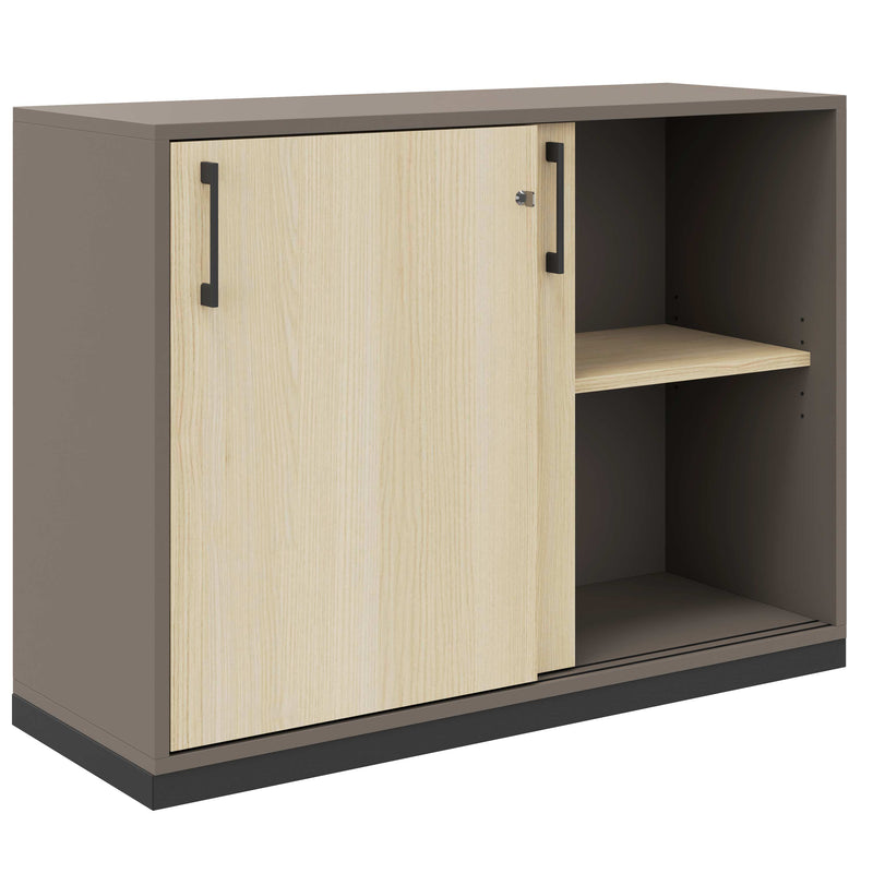 CHOICE Armoire à portes coulissantes | 2 OH, 1000 x 760 mm, gris cubanit / frêne sable  - 2 Main Image