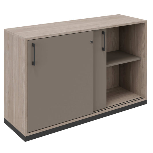 CHOICE Sliding door cabinet | 2 Oh, 1200 x 760 mm, north oak gray / cubanite gray