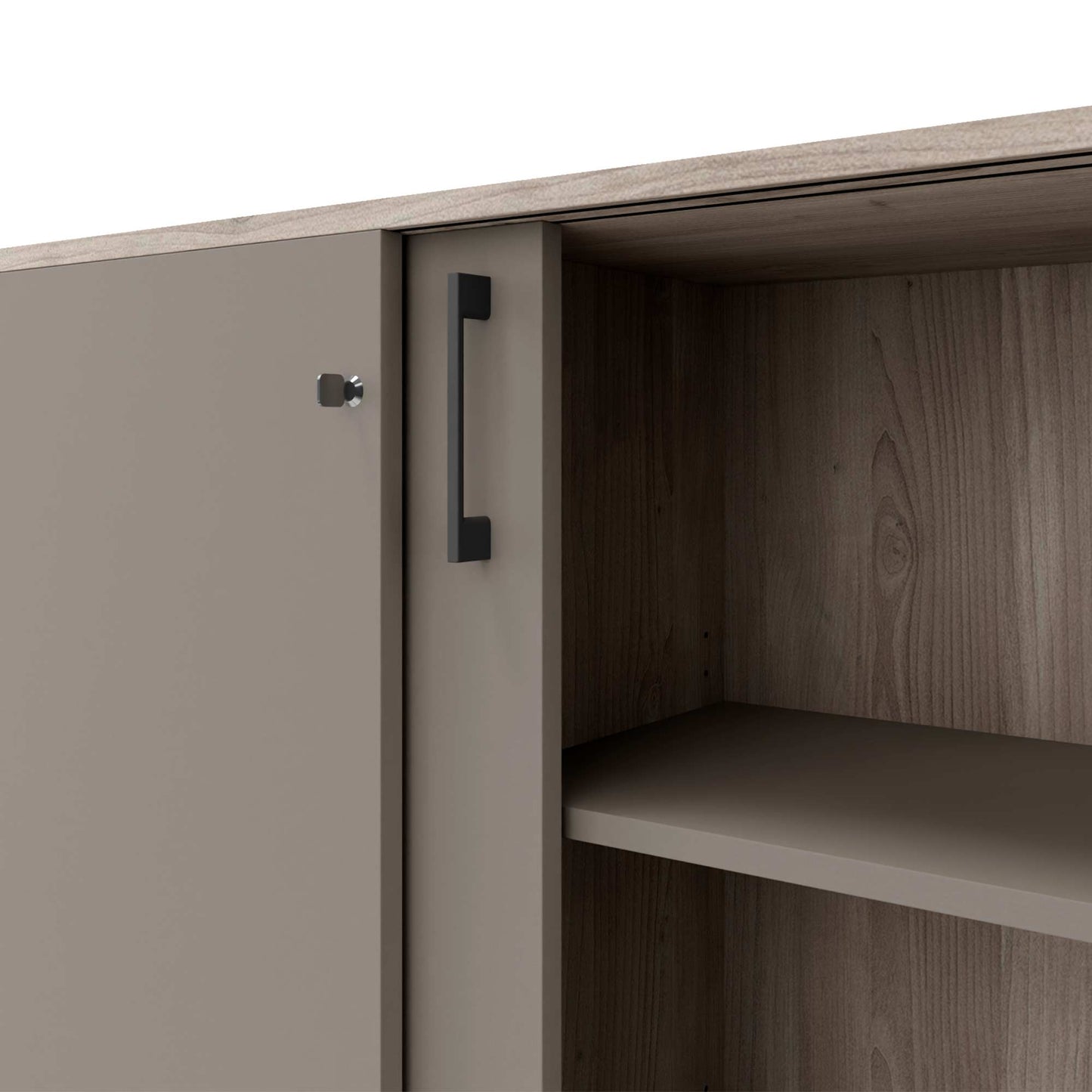 CHOICE Cabinet di porta scorrevole | 2 OH, 1200 x 760 mm, grigio grigio in rovere nord / cubanite