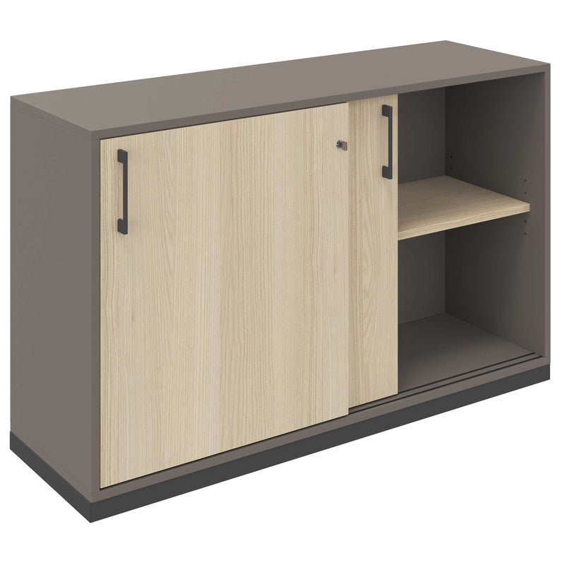 CHOICE Armoire à portes coulissantes | 2 OH, 1200 x 760 mm, gris cubanite / chêne sablé  - 2 Main Image