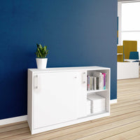 CHOICE Cabinet di porta scorrevole | 2 oh, 1200 x 760 mm, bianco