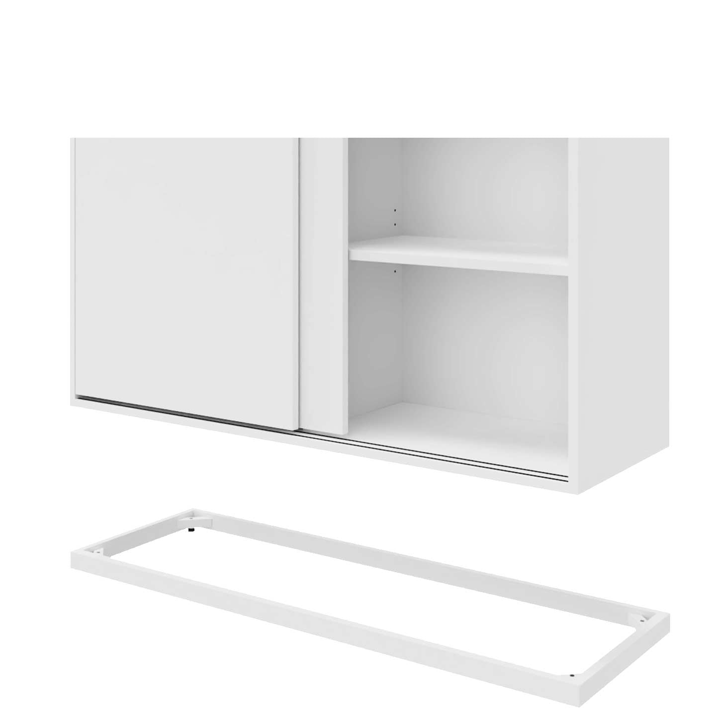 CHOICE Cabinet di porta scorrevole | 2 oh, 1200 x 760 mm, bianco