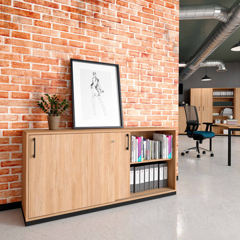 CHOICE Armadio con ante scorrevoli | 2 OH, 1600 x 760 mm, rovere ambra  - 1 Main Image