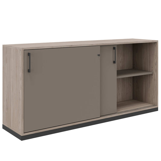 Armoire à portes coulissantes CHOICE | 2 OH, 1600 x 760 mm, gris chêne du nord / gris cubanite