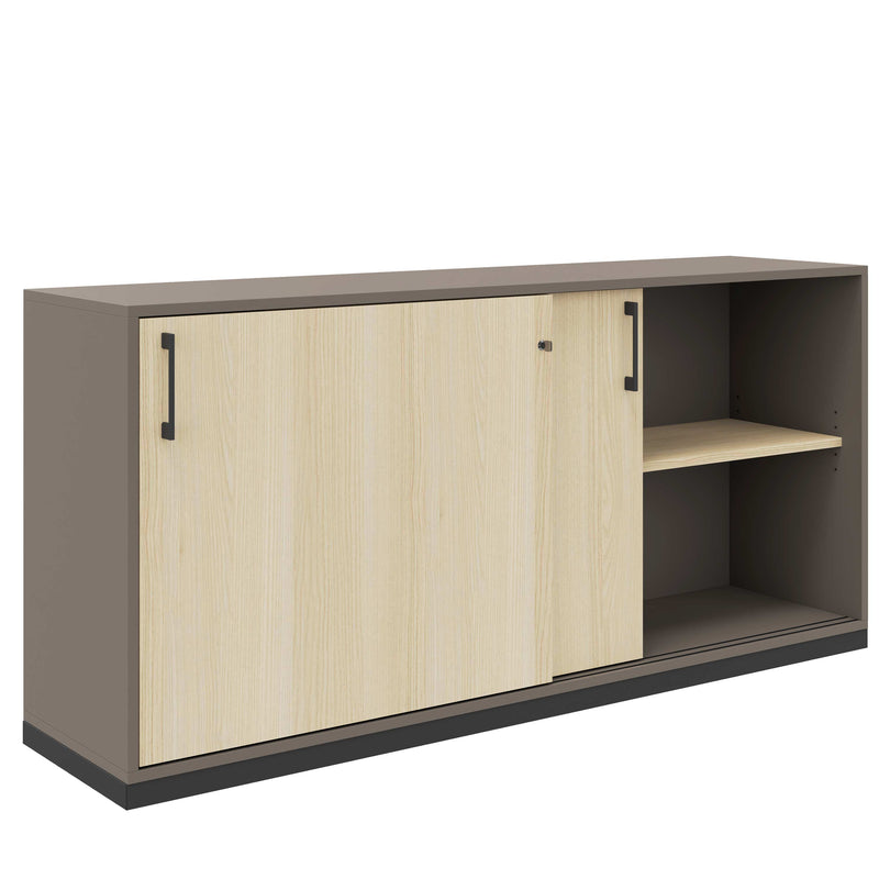 CHOICE Armadio con ante scorrevoli | 2 OH, 1600 x 760 mm, grigio cubanite / frassino sabbia  - 2 Main Image