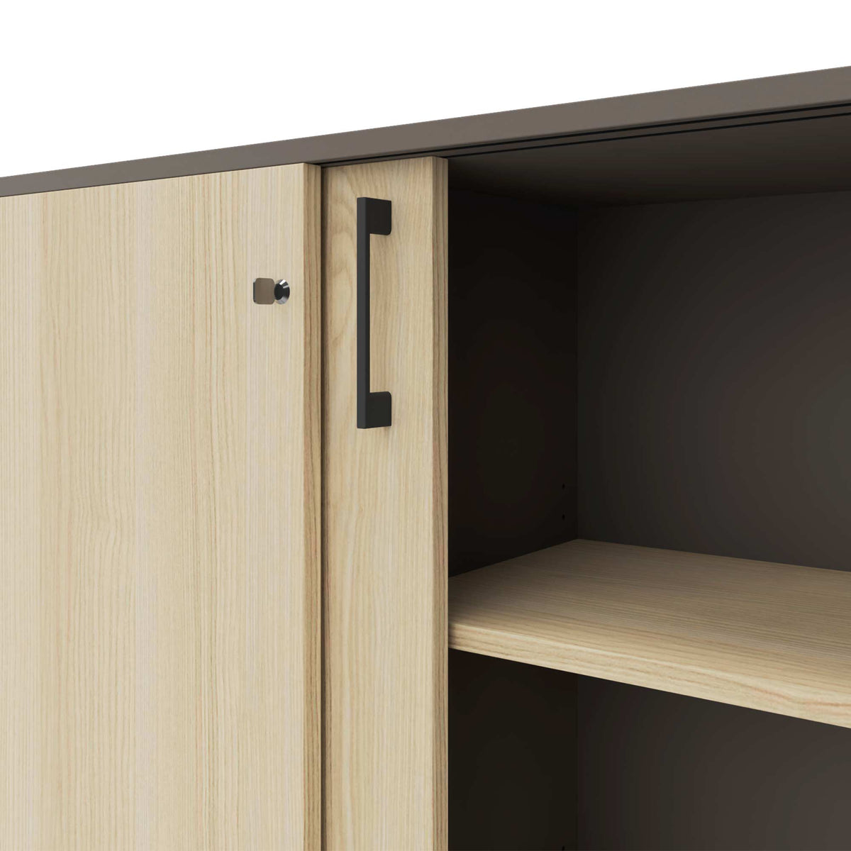 CHOICE Armadio con ante scorrevoli | 2 OH, 1600 x 760 mm, grigio cubanite / frassino sabbia  - 3 Lightbox Main Image