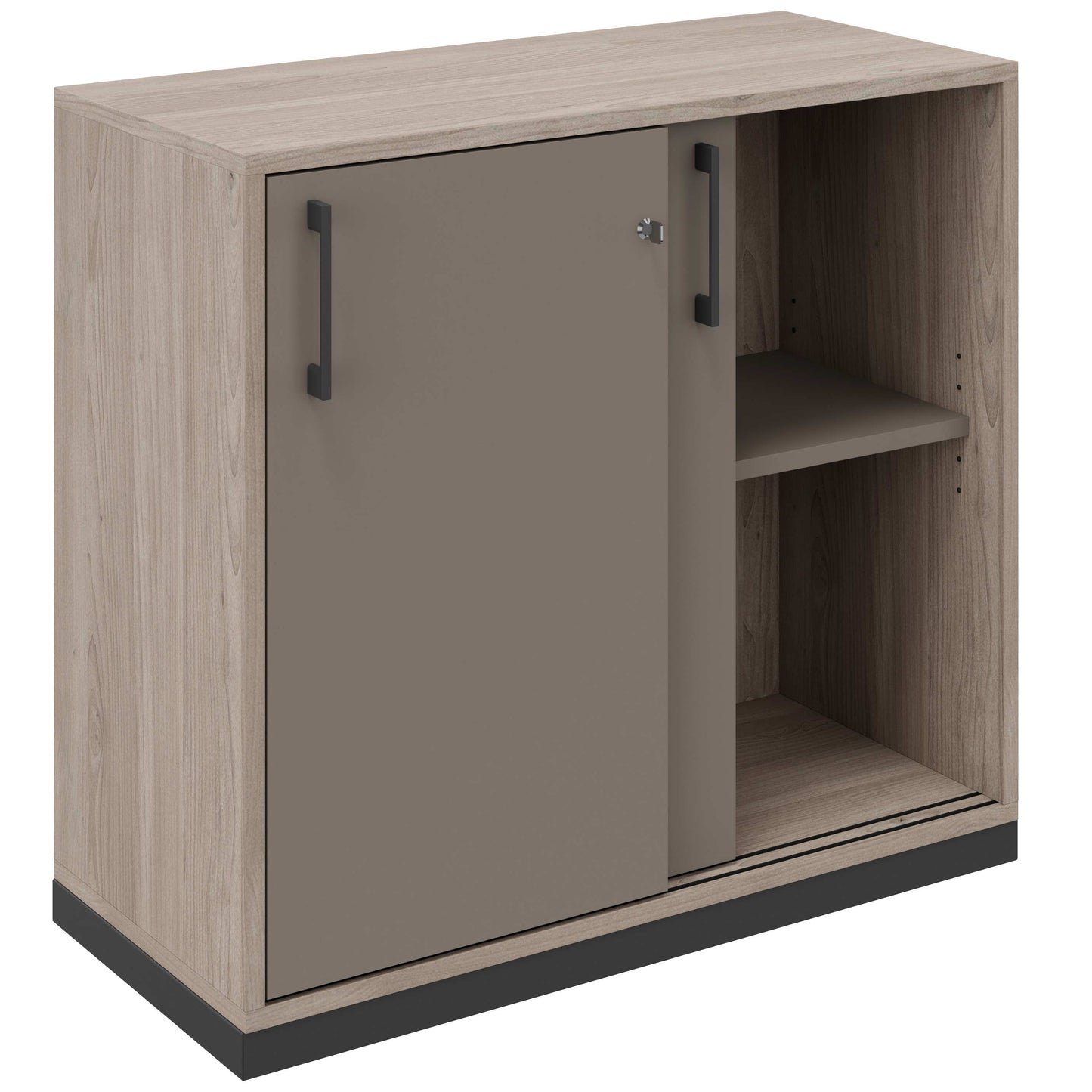 CHOICE sliding door wardrobe | 2 OH, 800 x 760 mm, Cubanite gray / Northern oak gray