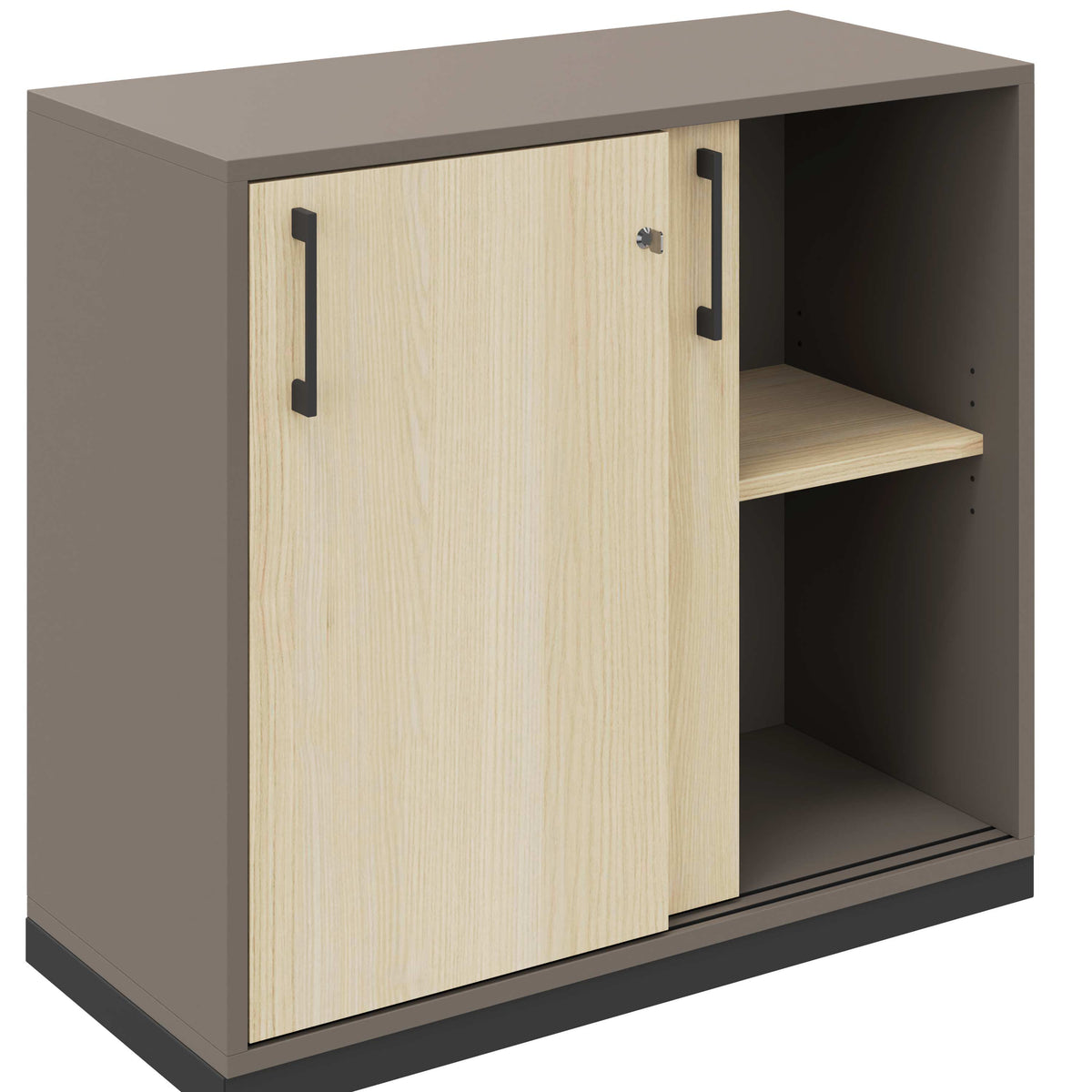 CHOICE sliding door wardrobe | 2 OH, 800 x 760 mm, cubanite gray / sand ash - 2 Lightbox Main Image