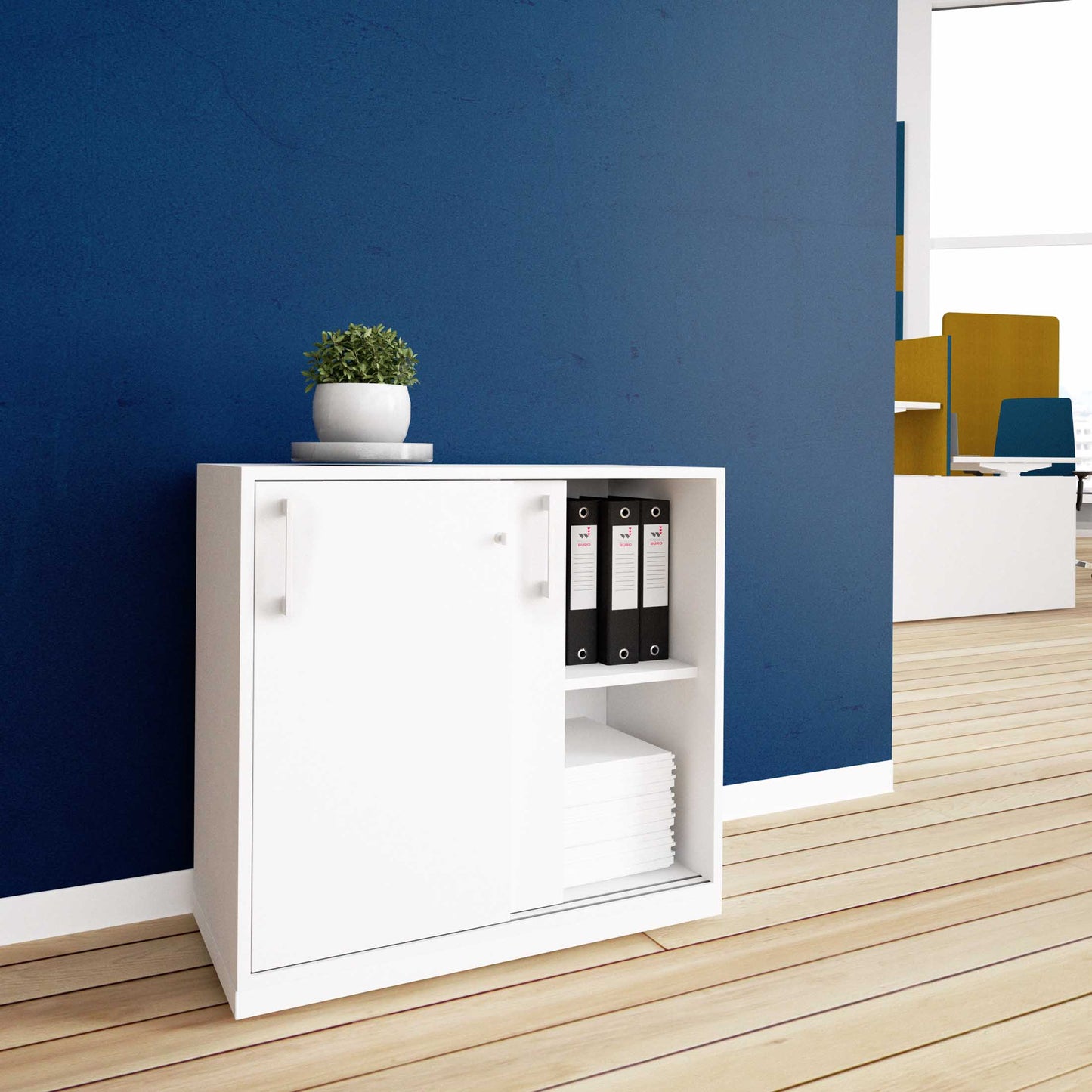 CHOICE Cabinet di porta scorrevole | 2 oh, 800 x 760 mm, bianco