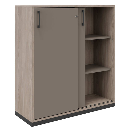 CHOICE sliding door wardrobe | 3 OH, 1000 x 1115 mm, northern oak gray / cubanite gray