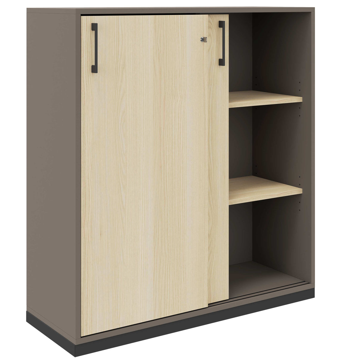 CHOICE Armadio con ante scorrevoli | 3 OH, 1000 x 1115 mm, grigio cubanite / rovere sabbia  - 2 Lightbox Main Image