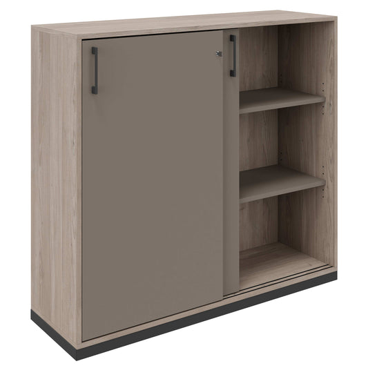 CHOICE sliding door wardrobe | 3 OH, 1200 x 1115 mm, Cubanite gray / Northern oak gray