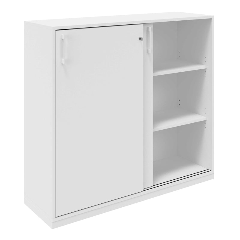 CHOICE Sliding door cabinet | 3 Oh, 1200 x 1115 mm, white - 2 Main Image