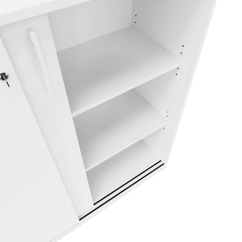 CHOICE Sliding door cabinet | 3 Oh, 1200 x 1115 mm, white - 3 Main Image