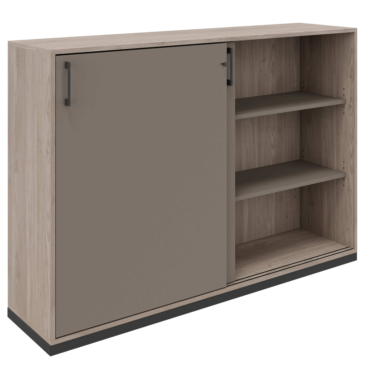 CHOICE Armoire de porte coulissante | 3 oh, 1600 x 1115 mm, gris de chêne nord / cubanite gris - 2 Lightbox Main Image