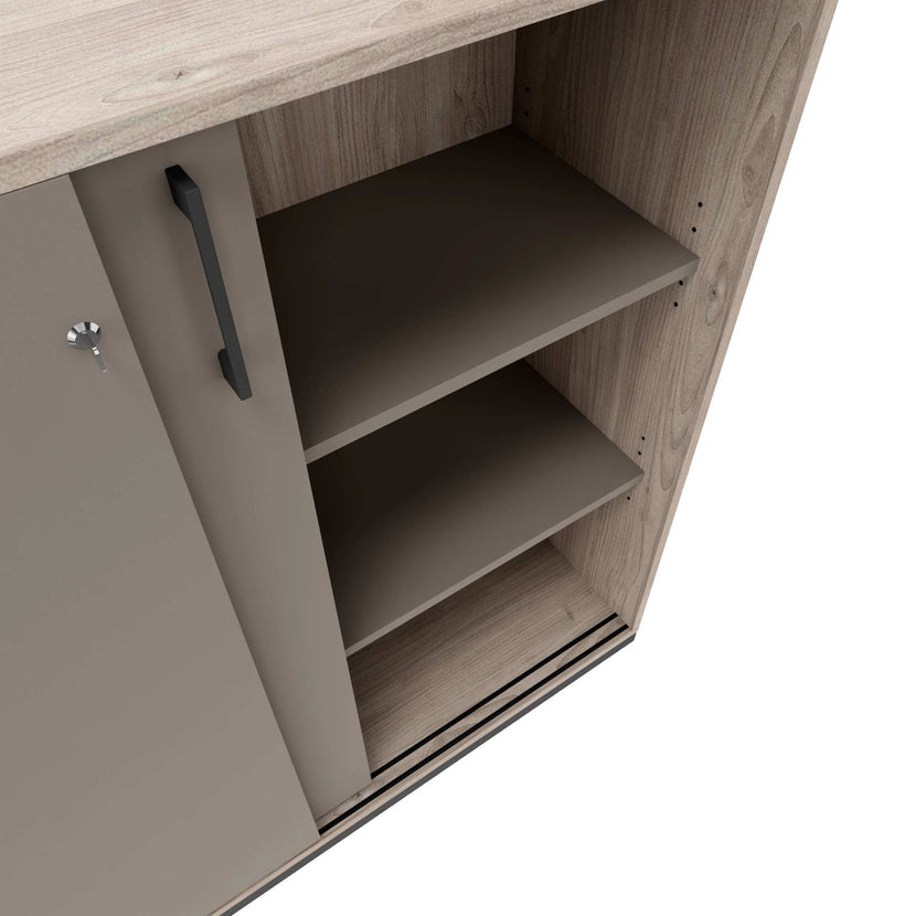 CHOICE sliding door wardrobe | 3 OH, 1600 x 1115 mm, northern oak gray / cubanite gray