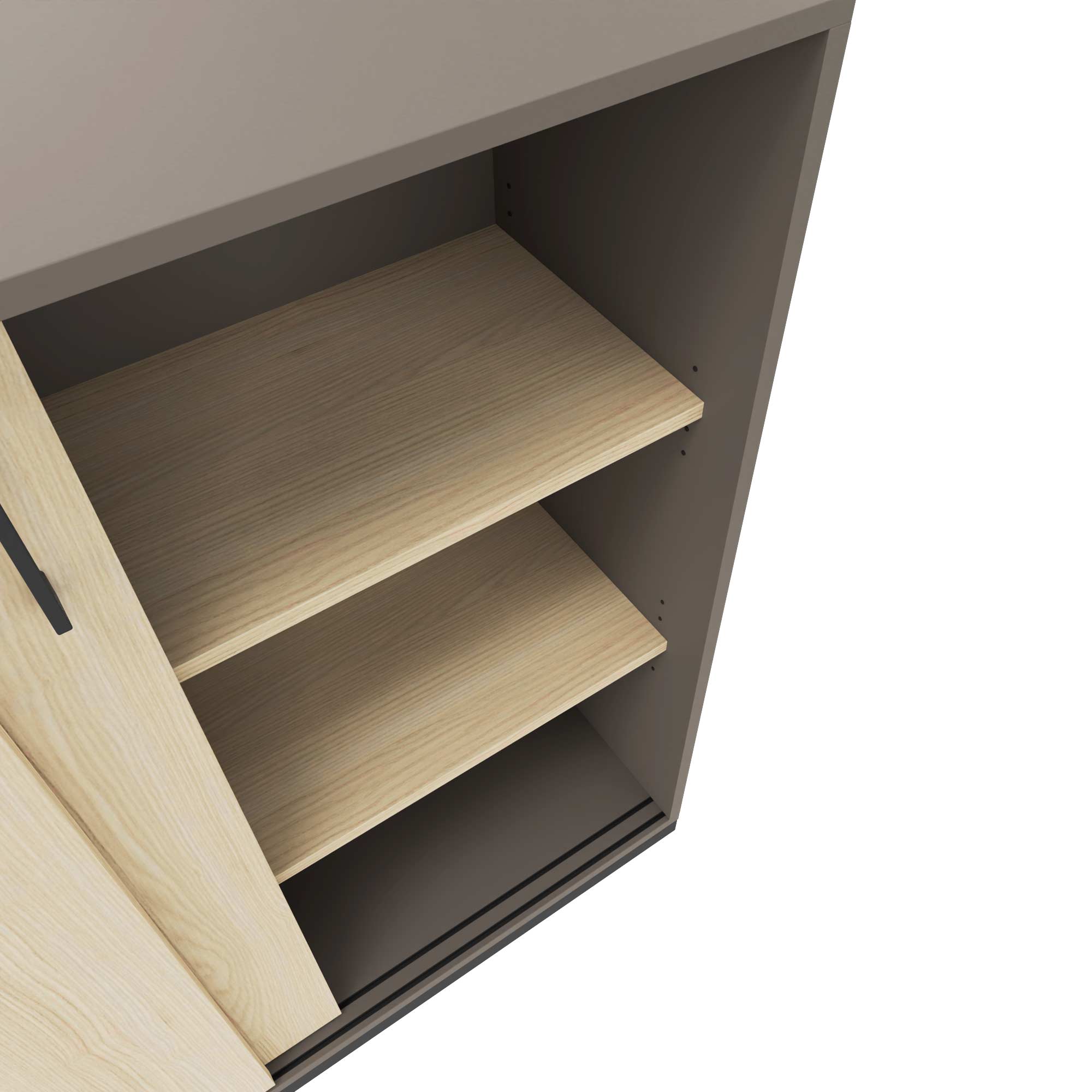 CHOICE Schiebetürenschrank | 3 OH, 1600 x 1115 mm, Cubanitgrau / Sandesche
