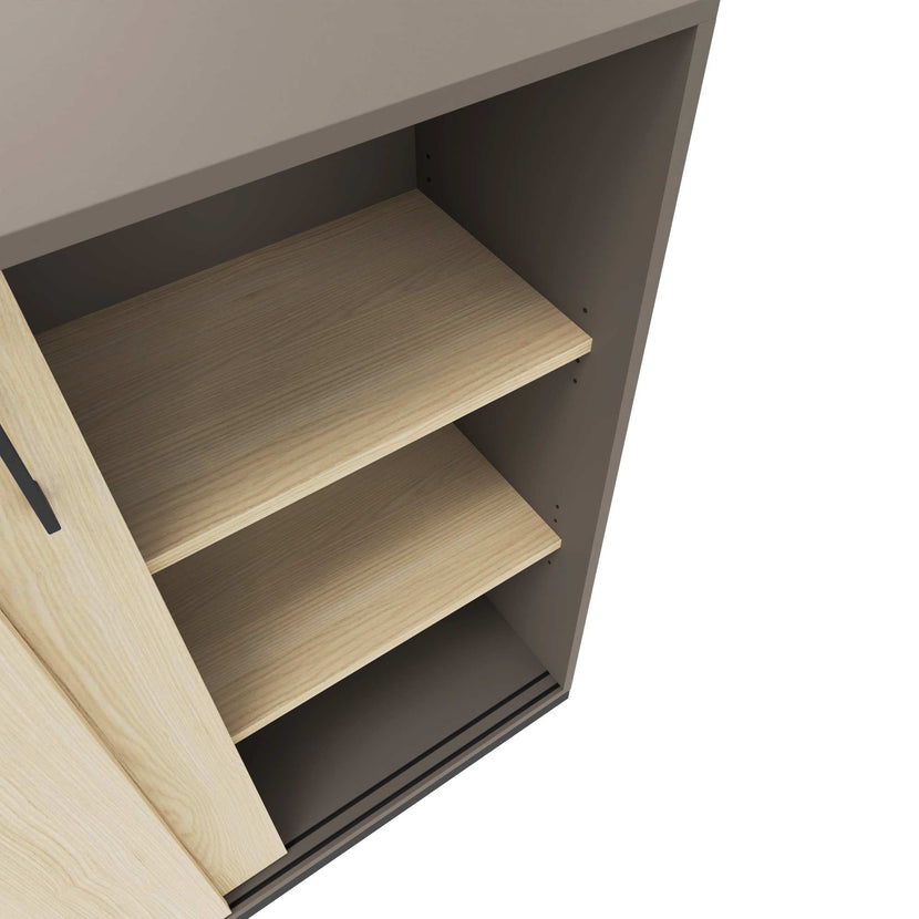 CHOICE Schiebetürenschrank | 3 OH, 1600 x 1115 mm, Cubanitgrau / Sandesche