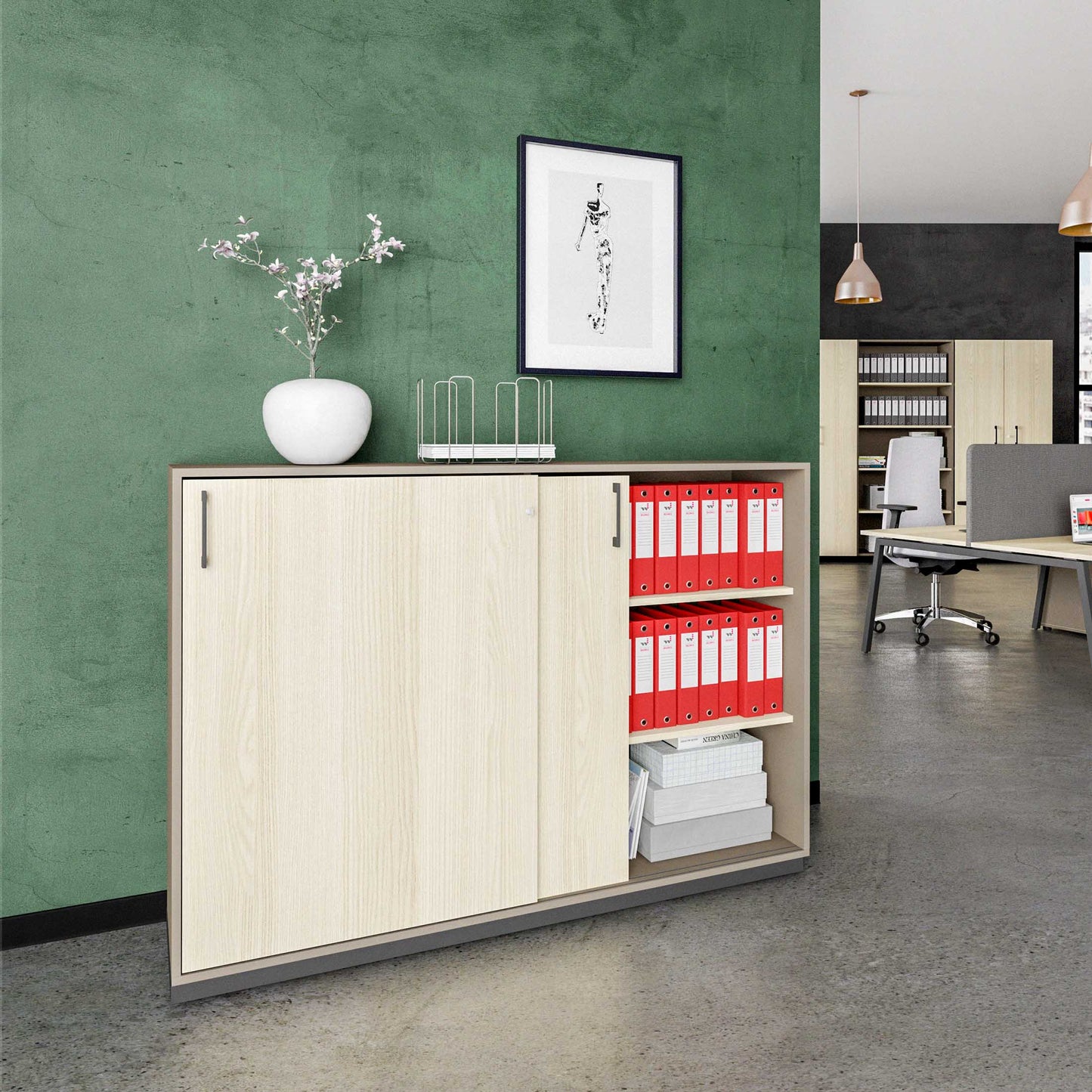 CHOICE Armoire de porte coulissante | 3 oh, 1600 x 1115 mm, cendres gris / sable cubanite
