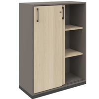 CHOICE sliding door wardrobe | 3 OH, 800 x 1115 mm, Cubanite gray / sand ash