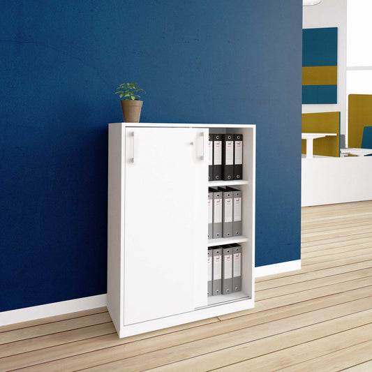 CHOICE Cabinet di porta scorrevole | 3 OH, 800 x 1115 mm, bianco