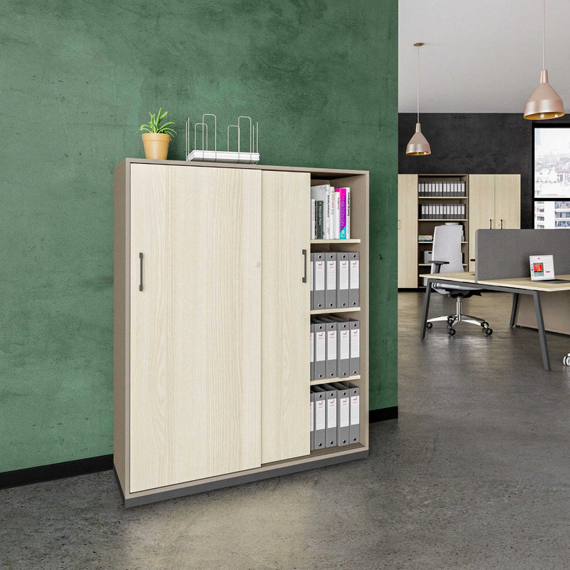 CHOICE Armoire de porte coulissante | 4 oh, 1200 x 1465 mm, cendres gris / sable cubanite - 1 Main Image