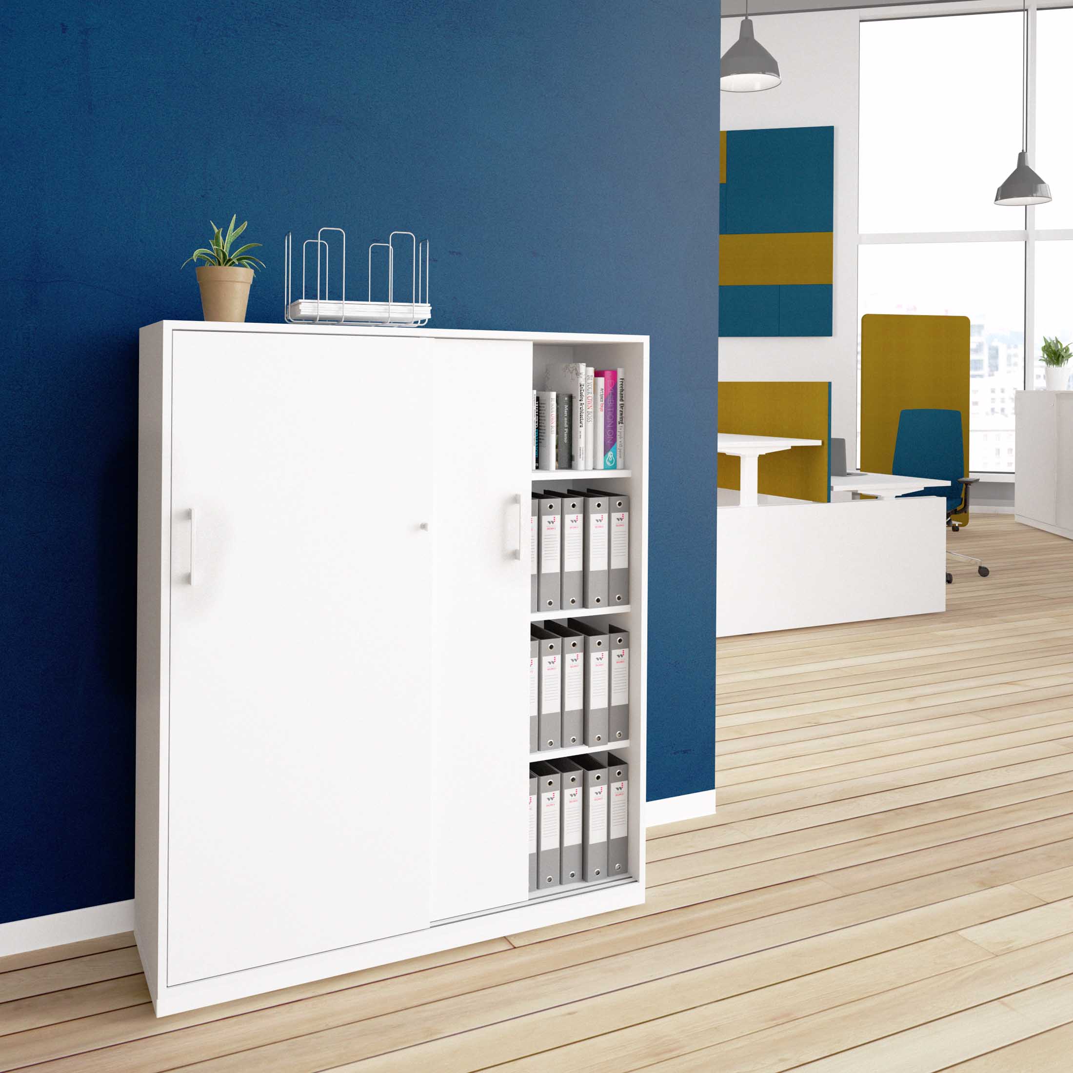 CHOICE Sliding door cabinet | 4 Oh, 1200 x 1465 mm, white