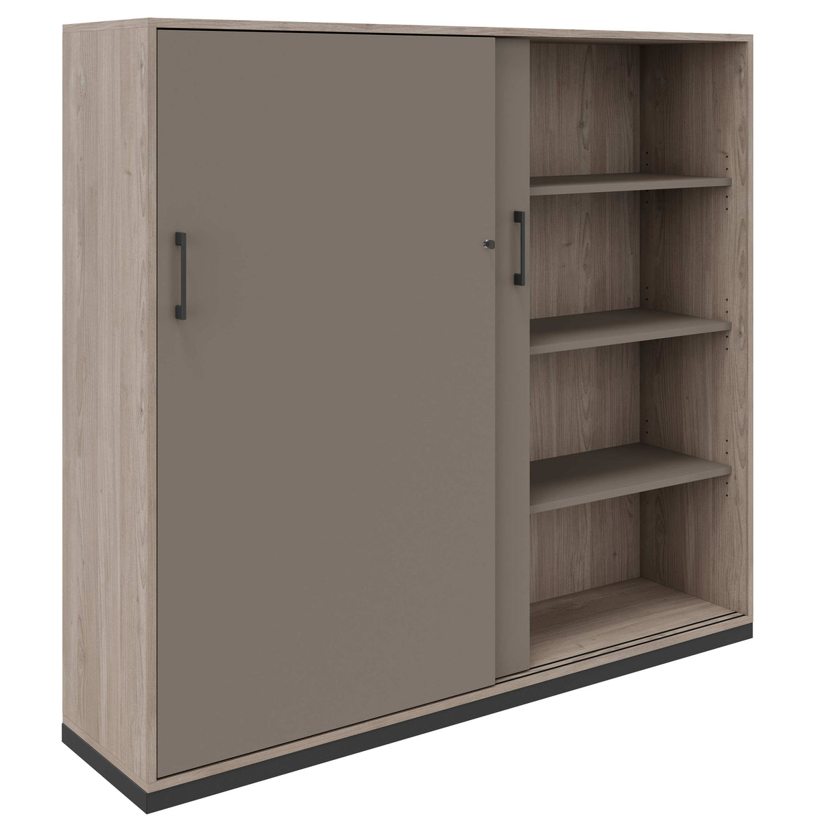 CHOICE Armadio ad ante scorrevoli | 4 OH, 1600 x 1465 mm, rovere nordico grigio / grigio cubanite  - 2 Lightbox Main Image