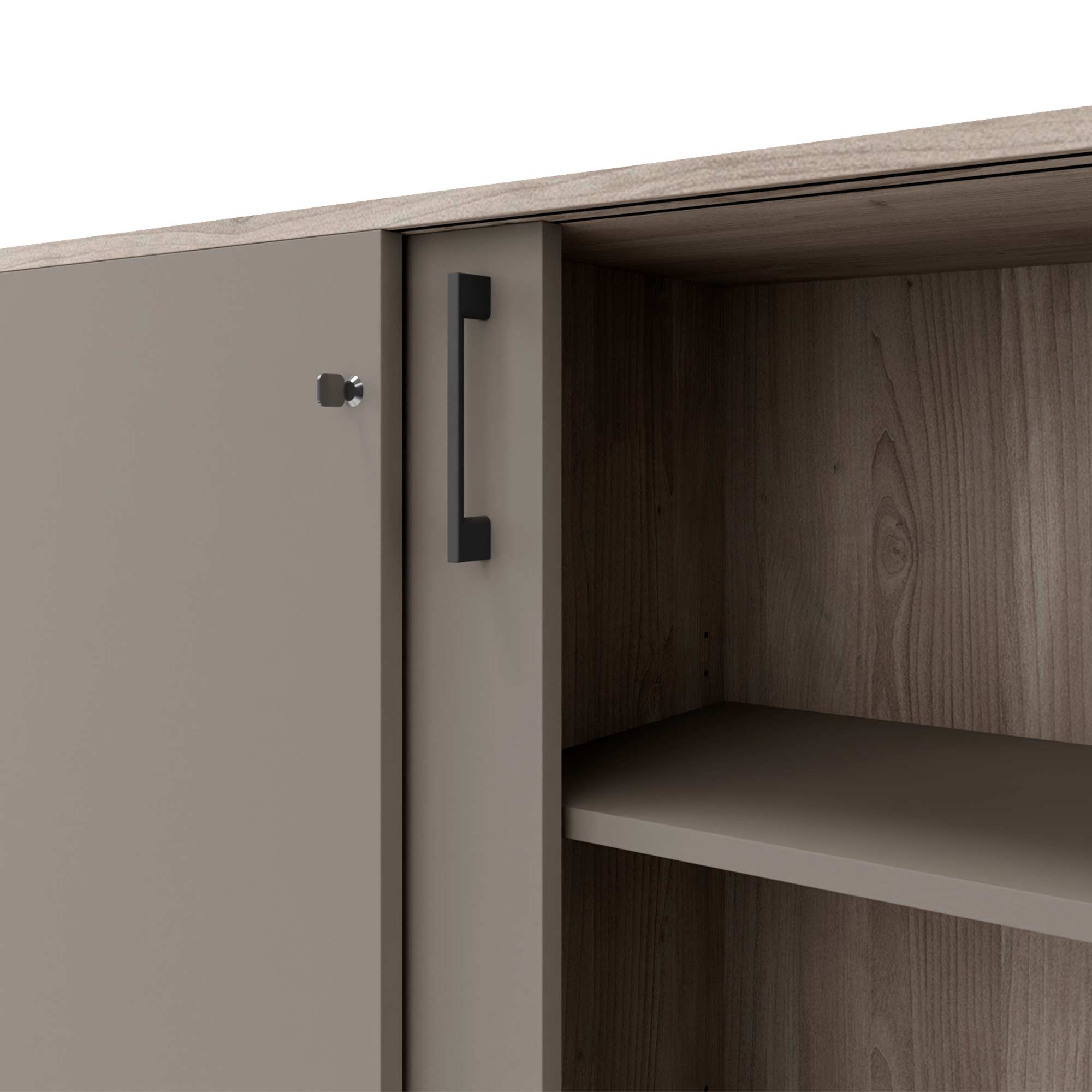 CHOICE Schiebetürenschrank | 4 OH, 1600 x 1465 mm, Nordeiche grau / Cubanitgrau