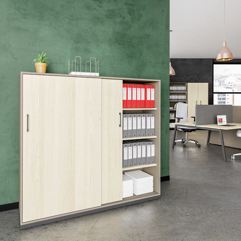 CHOICE Armoire de porte coulissante | 4 oh, 1600 x 1465 mm, cendres gris / sable cubanite - 1 Main Image