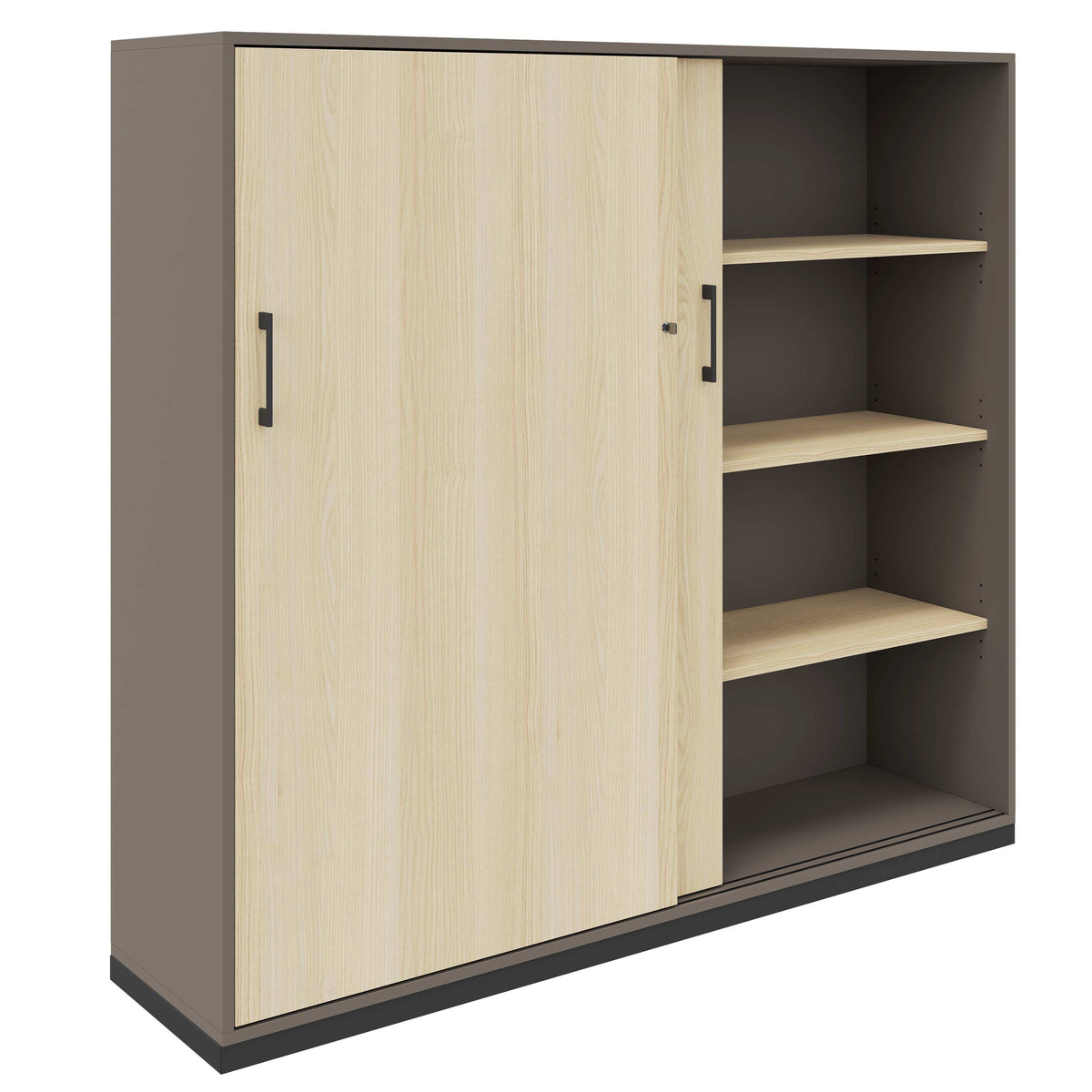 CHOICE Armoire de porte coulissante | 4 oh, 1600 x 1465 mm, cendres gris / sable cubanite - 2 Lightbox Main Image