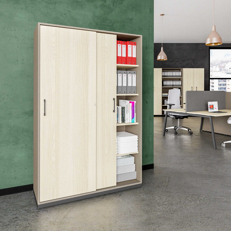 CHOICE Schiebetürenschrank | 5 OH, 1200 x 1820 mm, Cubanitgrau / Sandesche - 1 Main Image