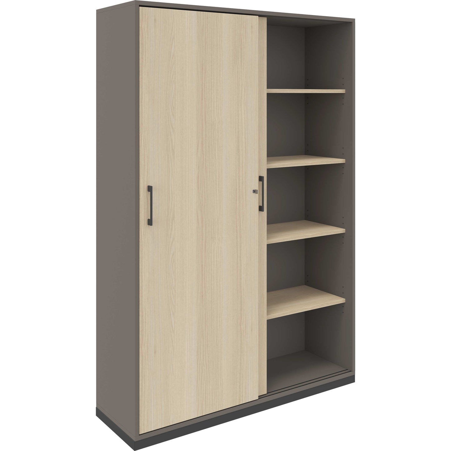 CHOICE sliding door wardrobe | 5 OH, 1200 x 1820 mm, cubanite gray / sand ash