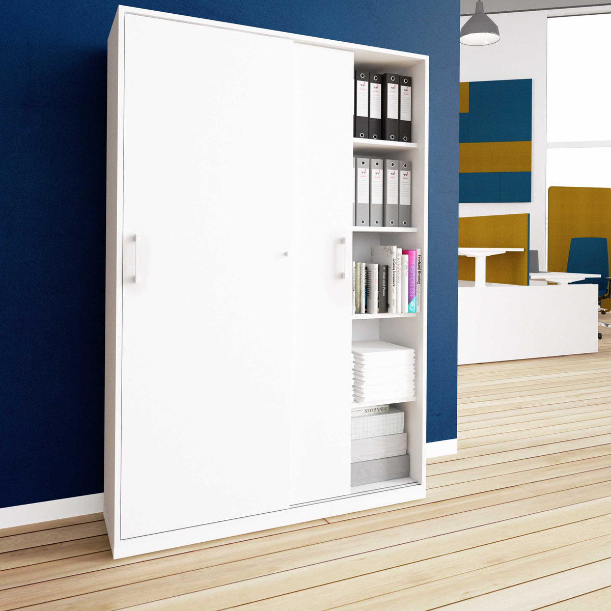 CHOICE Schiebetürenschrank | 5 OH, 1200 x 1820 mm, Weiß - 1 Lightbox Main Image