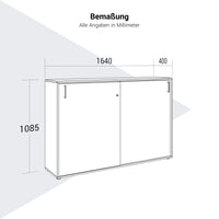 NOVA sliding door wardrobe | 3 OH, 1640 x 1085 mm, anthracite